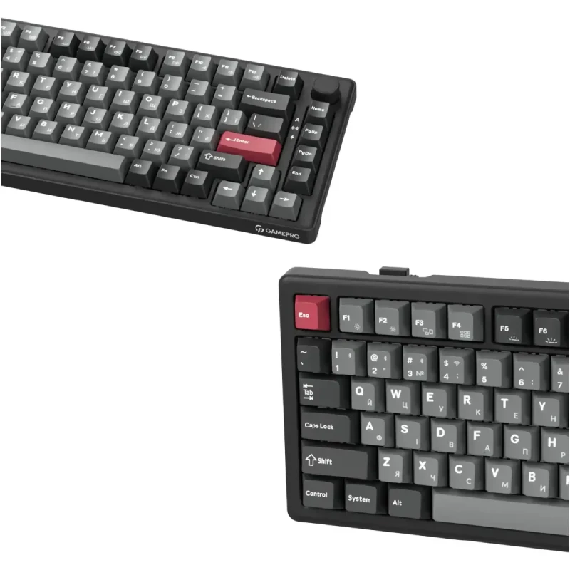Клавіатура GamePro Asgard Yord Keychron Super Red Switch Wireless/Bluetooth/USB-C Black (MK266BK)