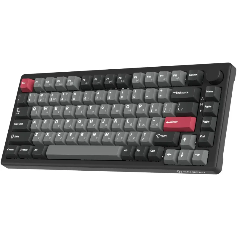 Клавіатура GamePro Asgard Yord Keychron Super Red Switch Wireless/Bluetooth/USB-C Black (MK266BK)