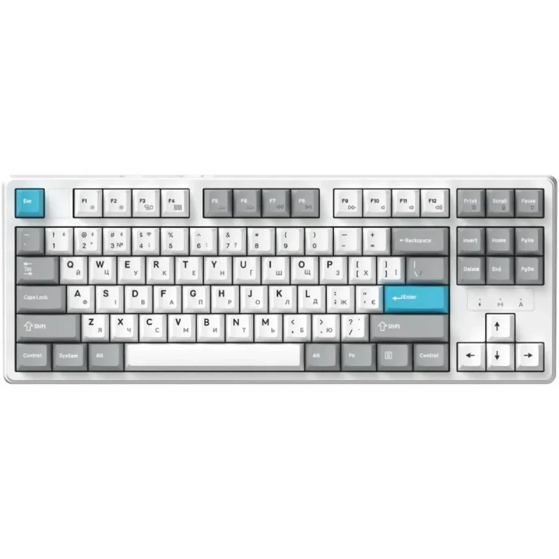 Клавіатура GamePro Asgard Ragnar Keychron Super Red Switch Wireless/Bluetooth/USB-C White (MK285WH)