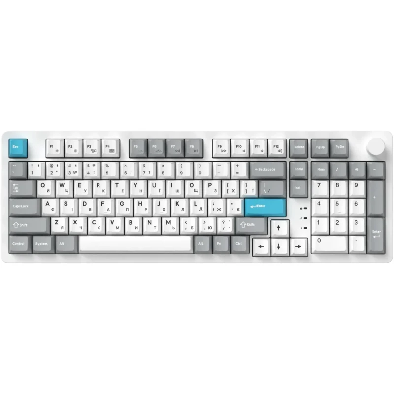 Клавіатура GamePro Asgard Drakkar Keychron Super Red Switch Wireless/Bluetooth/USB-C White (MK305WH)