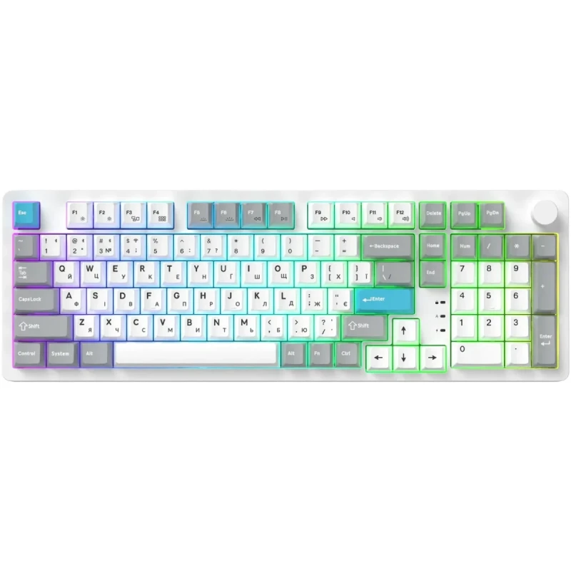 Клавіатура GamePro Asgard Drakkar Keychron Super Red Switch Wireless/Bluetooth/USB-C White (MK305WH)