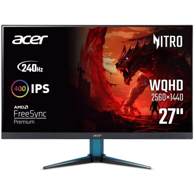 Монітор 27" Acer Nitro VG272UW2bmiipx (UM.HV2EE.201) 2560x1440 (2K) IPS 240Hz 1ms, 400cd/m², 8-Bit, FreeSync, 2xHDMI, DP