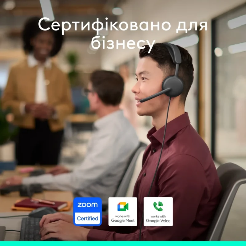 Навушники Logitech Zone Wired 2 for Business USB Graphite UC version (981-001618)