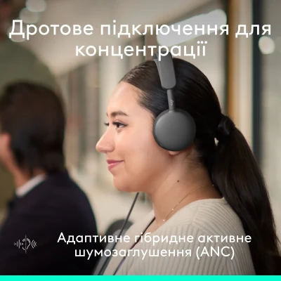 Навушники Logitech Zone Wired 2 for Business USB Graphite UC version (981-001618) Навушники Logitech Zone Wired 2 for Business USB Graphite UC version (981-001618)