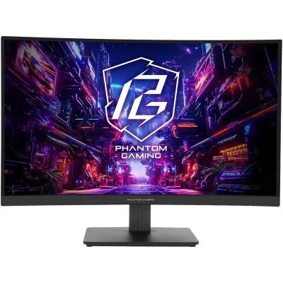 Монітор 27" ASRock PG27QRT1B (90LXA0F0-A0E1A0V) 2560x1440 (2K) VA Curved 1500R 180Hz 1ms, 8-bit+FRC, 95% DCI-P3, Adaptive Sync, FreeSync, Speakers, DP