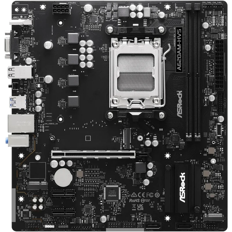 Материнська плата ASRock A620AM-HVS (sAM5, AMD A620, DDR5, mATX)
