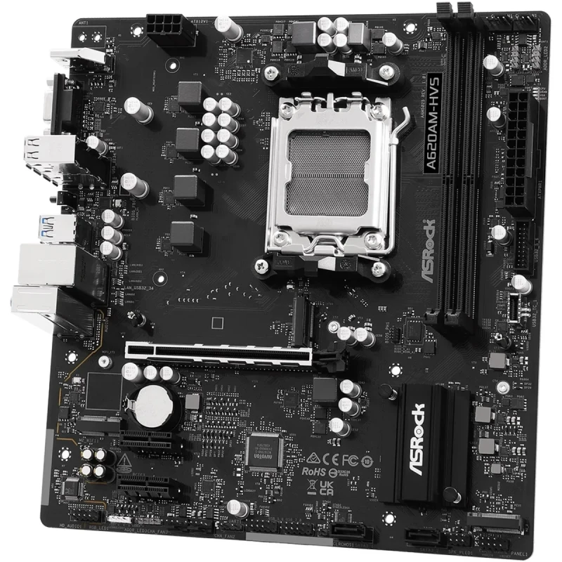 Материнська плата ASRock A620AM-HVS (sAM5, AMD A620, DDR5, mATX)