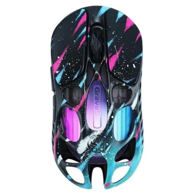Мишка GravaStar Mercury X Pro, 8K, BT/WL/USB-A, RGB, Neon Graffiti