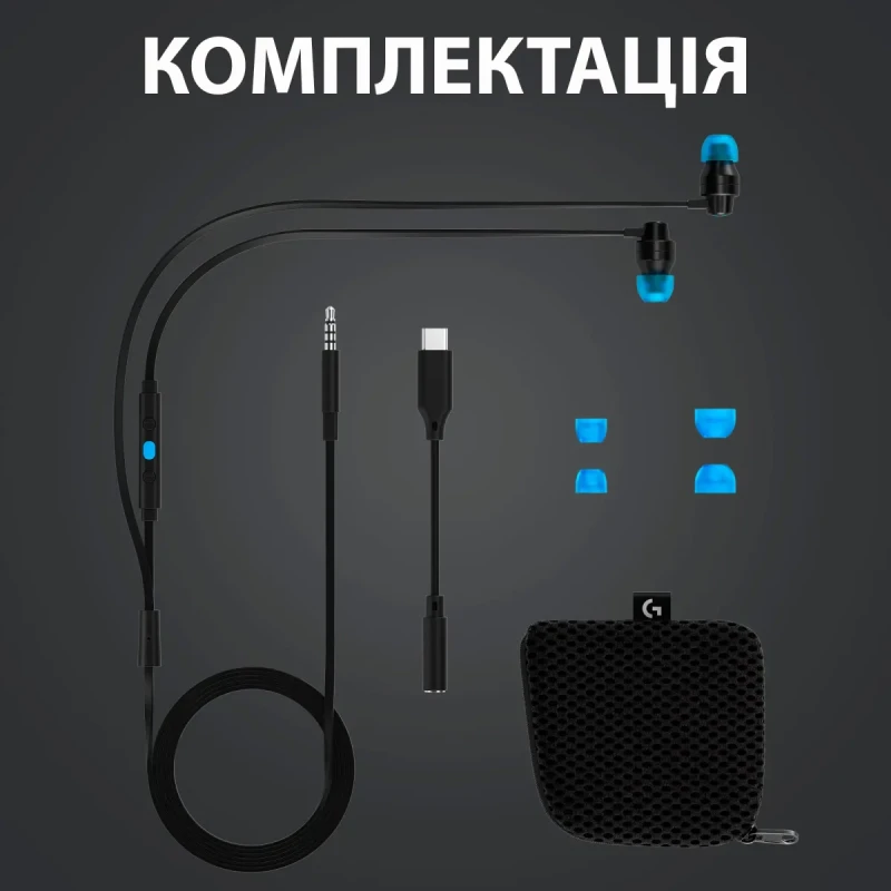Навушники Logitech G333 Gaming Earphones (981-000924) Black