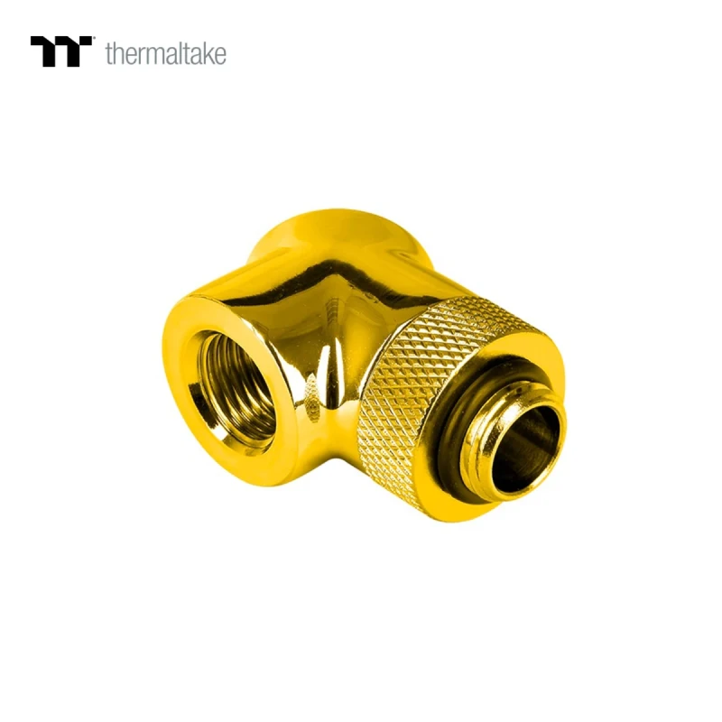 Фітінг Thermaltake Pacific G1/4 90 Degree Adapter - Gold/DIY LCS/Fitting (CL-W268-CU00GD-A)