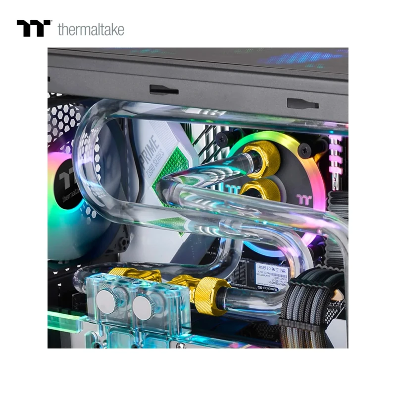 Фітінг Thermaltake Pacific G1/4 90 Degree Adapter - Gold/DIY LCS/Fitting (CL-W268-CU00GD-A)