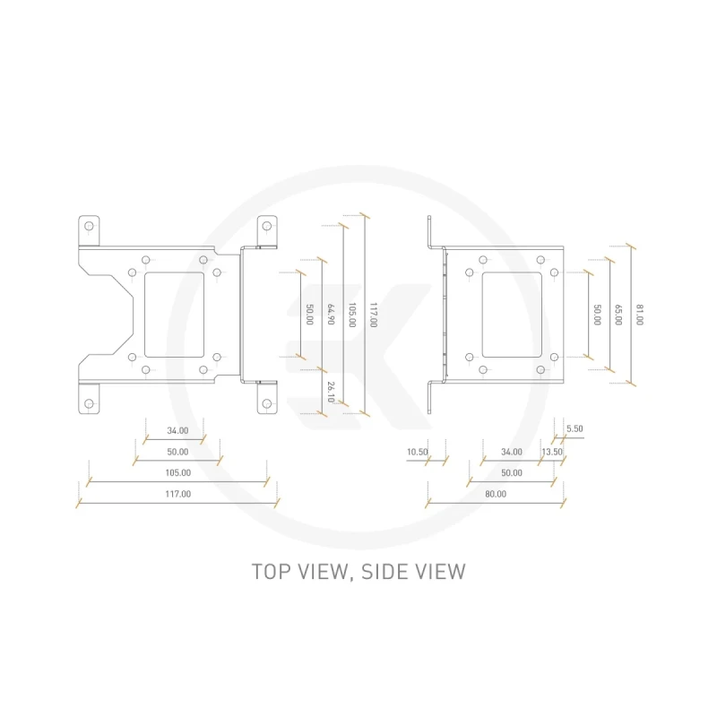 Кріплення EKWB EK-UNI Pump Bracket (120mm FAN) Vertical 4839K