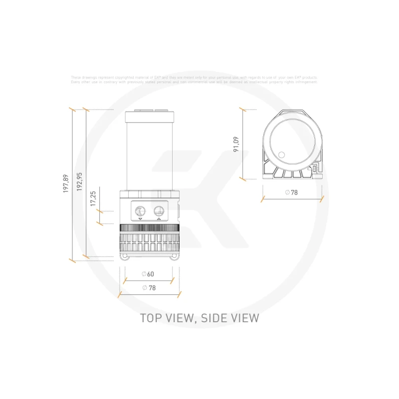 Помпа EKWB EK-Quantum Kinetic TBE 200 D5 PWM D-RGB - Acetal (3831109818381)