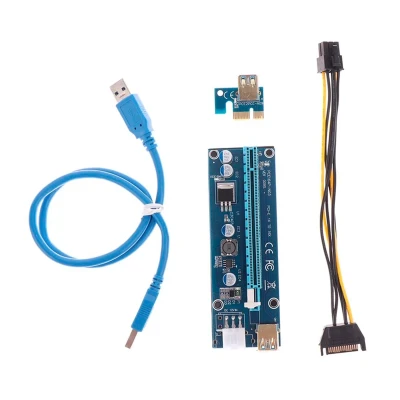 Райзер PCI-E x1 to 16x 60cm USB 3.0 Cable SATA to 6Pin Power PCE164P-NO3 ver 009S