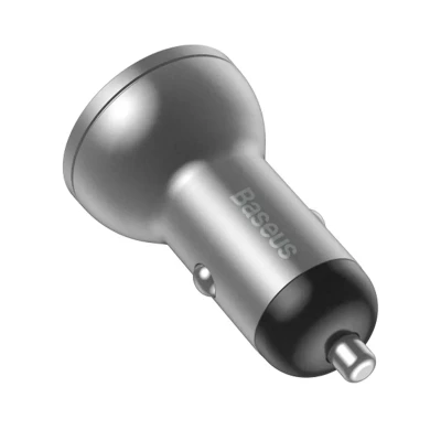 АЗП Baseus Digital Display Dual USB 4.8A Car Charger 24W Silver (CCBX-0S)