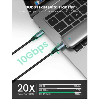 Кабель UGREEN US355 USB-C - USB-C 100W 5A Gen2 1m Black (80150) Кабель UGREEN US355 USB-C - USB-C 100W 5A Gen2 1m Black (80150)