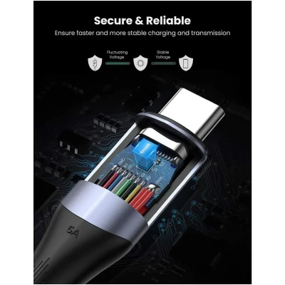 Кабель UGREEN US355 USB-C - USB-C 100W 5A Gen2 1m Black (80150) Кабель UGREEN US355 USB-C - USB-C 100W 5A Gen2 1m Black (80150)