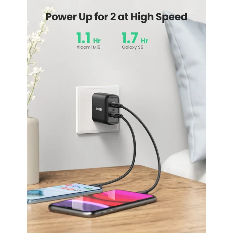 Мережевий ЗП UGREEN CD161 36W 2xUSB QC3.0 Black (10216)