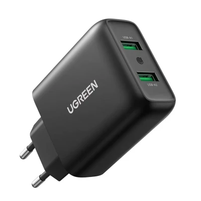 Мережевий ЗП UGREEN CD161 36W 2xUSB QC3.0 Black (10216)