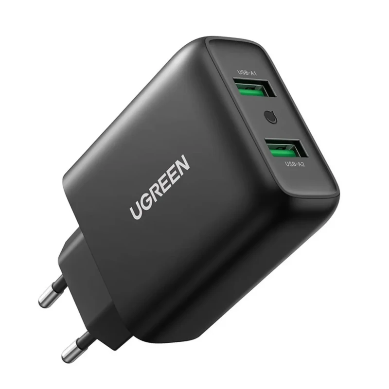Мережевий ЗП UGREEN CD161 36W 2xUSB QC3.0 Black (10216)