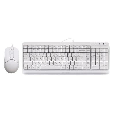 Комплект клавіатура та мишка A4Tech F1512 White