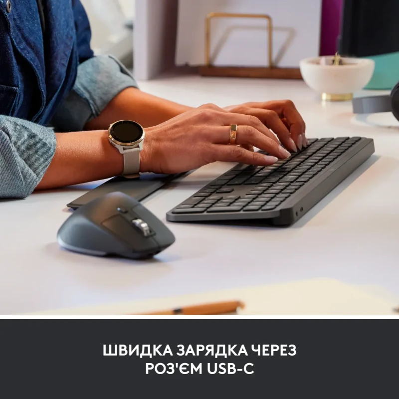 Комплект клавіатура та мишка Logitech MX Keys for Business UA Graphite Gen 2 (920-010933)