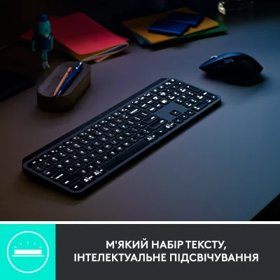 Комплект клавіатура та мишка Logitech MX Keys for Business UA Graphite Gen 2 (920-010933)