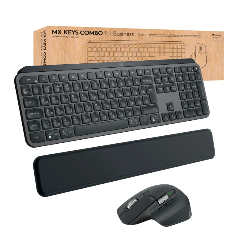 Комплект клавіатура та мишка Logitech MX Keys for Business UA Graphite Gen 2 (920-010933)
