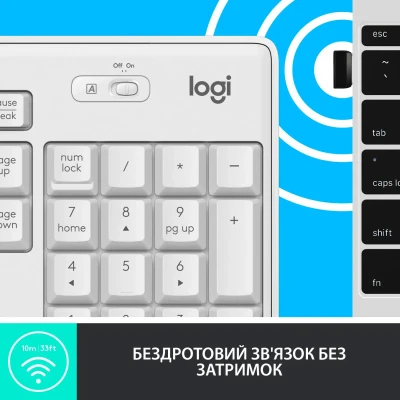 Комплект клавіатура та мишка Logitech MK295 Silent UA Off-White (920-009824)