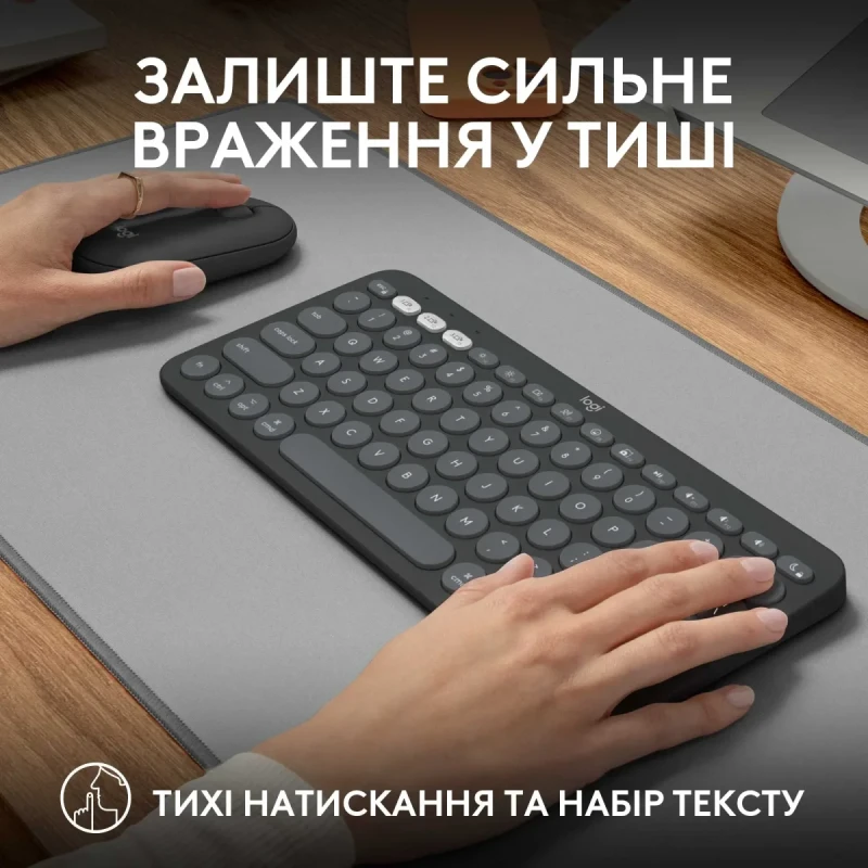 Комплект клавіатура та мишка Logitech Pebble 2 Combo for Mac Tonal Graphite UA (920-012244)