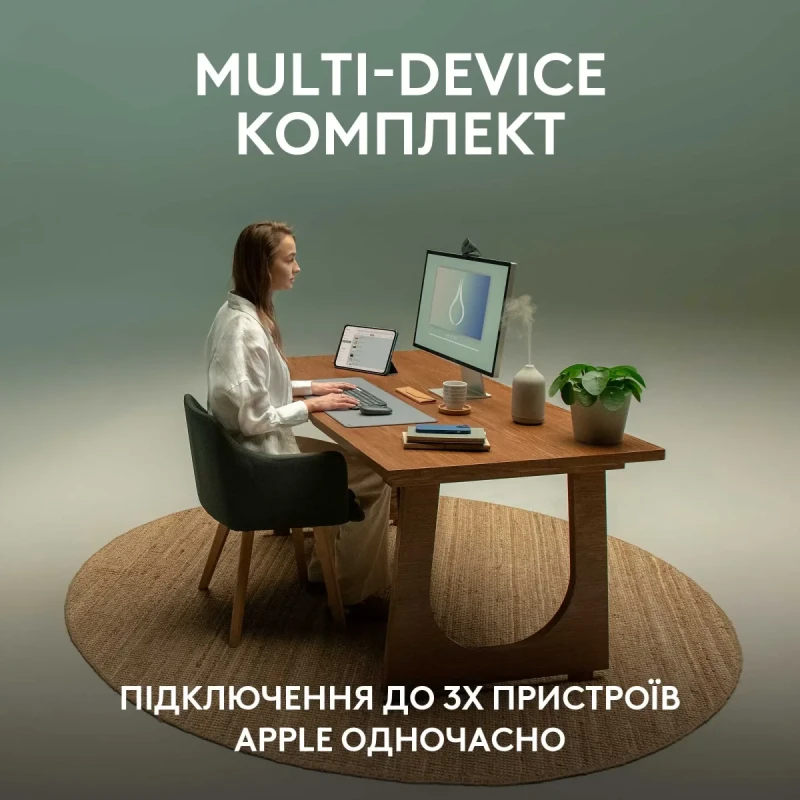 Комплект клавіатура та мишка Logitech Pebble 2 Combo for Mac Tonal Graphite UA (920-012244)