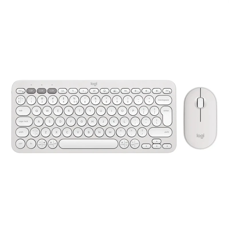 Комплект клавіатура та мишка Logitech Pebble 2 Combo Tonal White UA (920-012240)