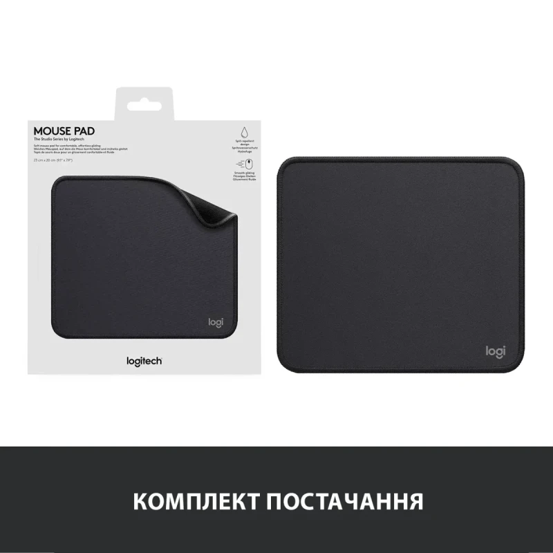 Ігрова поверхня Logitech Mouse Pad Studio Series Graphite (956-000049)