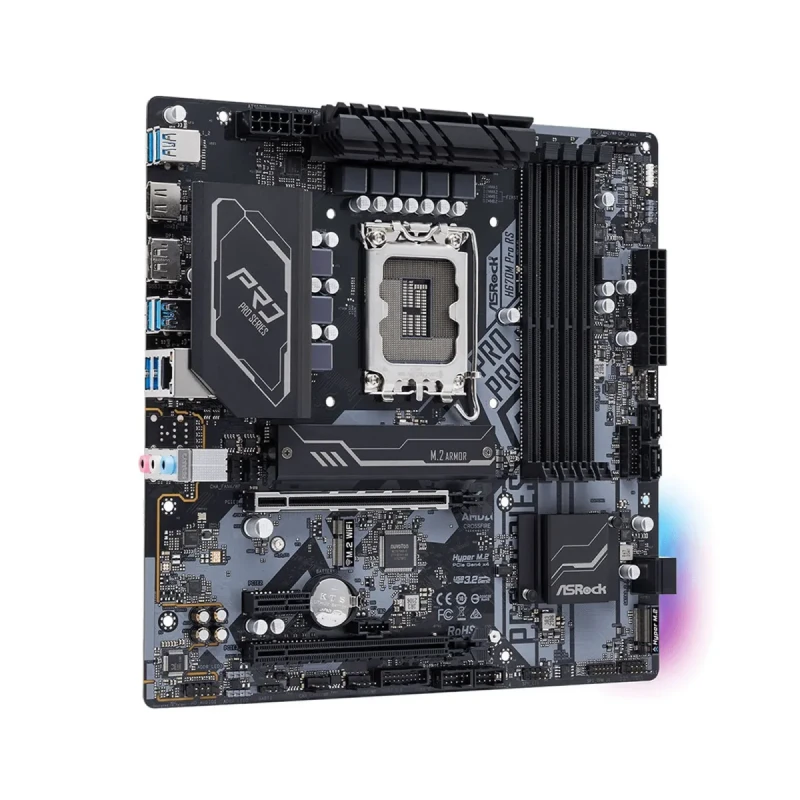 Материнська плата ASRock H670M PRO RS (s1700, Intel H670, DDR4, mATX)