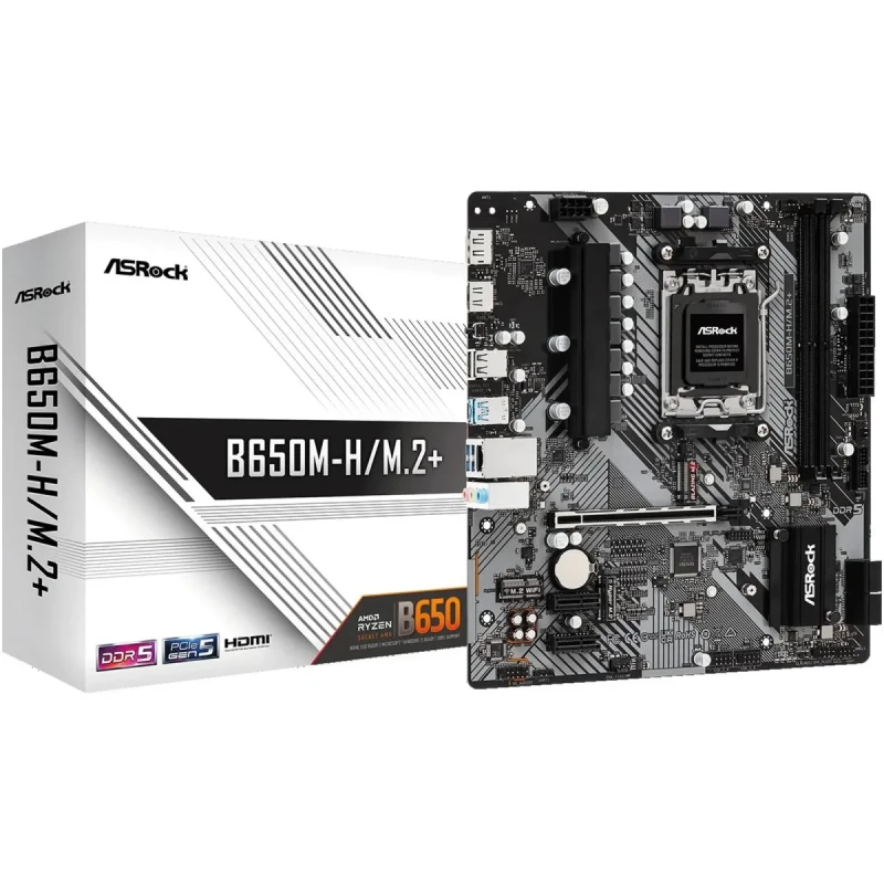 Материнська плата ASRock B650M-H/M.2+ (sAM5, AMD B650, DDR5, mATX)