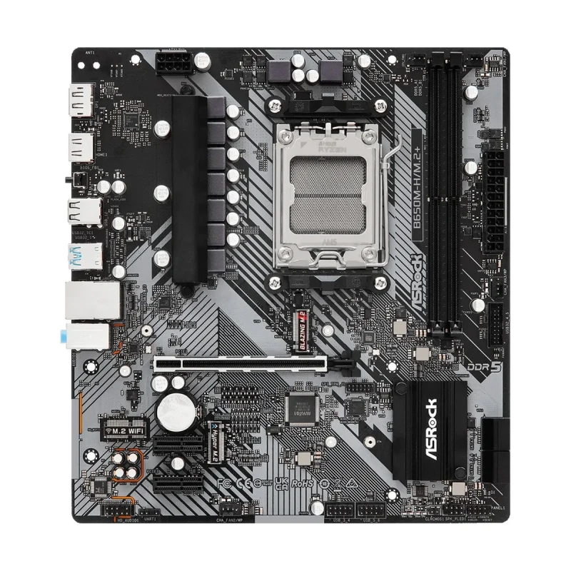 Материнська плата ASRock B650M-H/M.2+ (sAM5, AMD B650, DDR5, mATX)