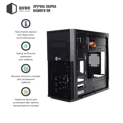Корпус QUBE QB07M 400W Black (QB07M_MN4U3) Корпус QUBE QB07M 400W Black (QB07M_MN4U3)