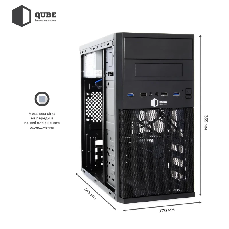 Корпус QUBE QB07M 400W Black (QB07M_MN4U3)