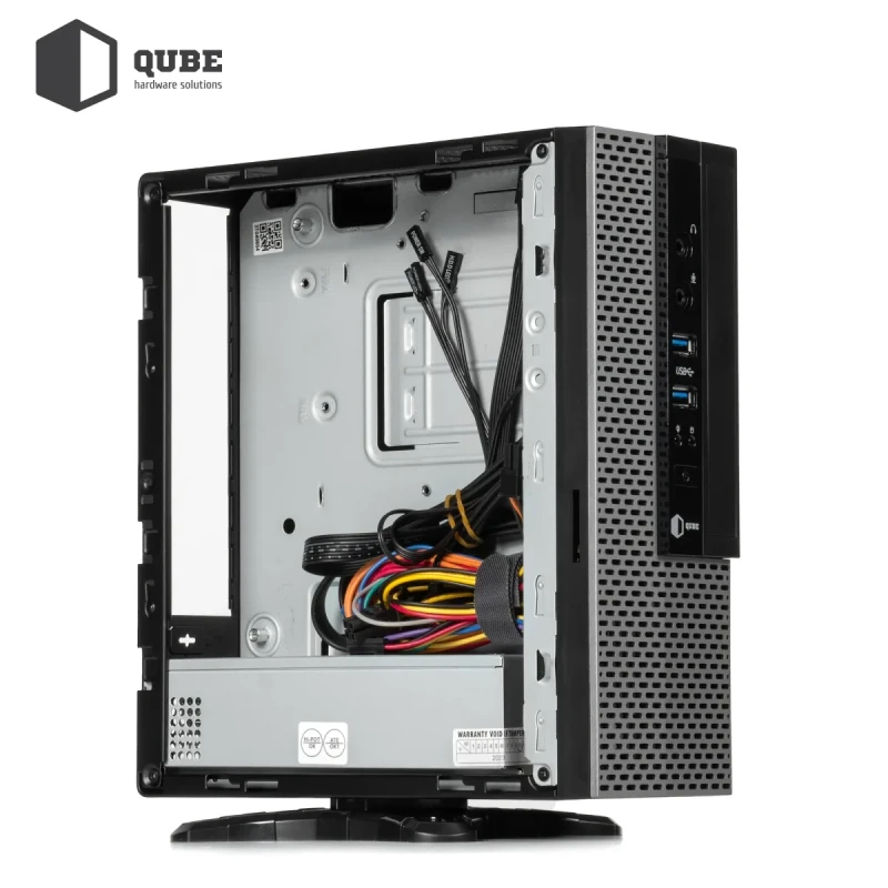 Корпус QUBE MS112 2U3, Mini-ITX, 200Вт, 2xAudio, 2xUSB 3.0 (QBMS112_FB2U3)
