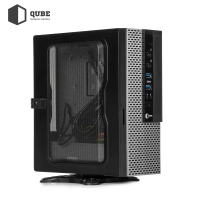 Корпус QUBE MS112 2U3, Mini-ITX, 200Вт, 2xAudio, 2xUSB 3.0 (QBMS112_FB2U3)