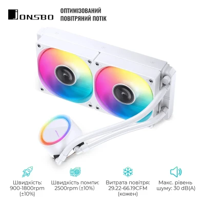 СВО JONSBO TG-240 White (Intel LGA1700/1200/115X/2011 AMD AM4/AM5/4PIN PWM)