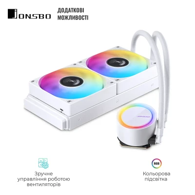 СВО JONSBO TG-240 White (Intel LGA1700/1200/115X/2011 AMD AM4/AM5/4PIN PWM)