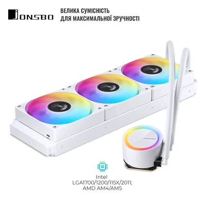 СВО JONSBO TG-360 White (Intel LGA1700/1200/115X/2011 AMD AM4/AM5/4PIN PWM) СВО JONSBO TG-360 White (Intel LGA1700/1200/115X/2011 AMD AM4/AM5/4PIN PWM)