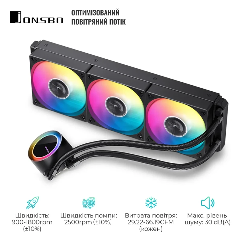 СВО JONSBO TG-360 Black (Intel LGA1700/1200/115X/2011 AMD AM4/AM5/4PIN PWM)