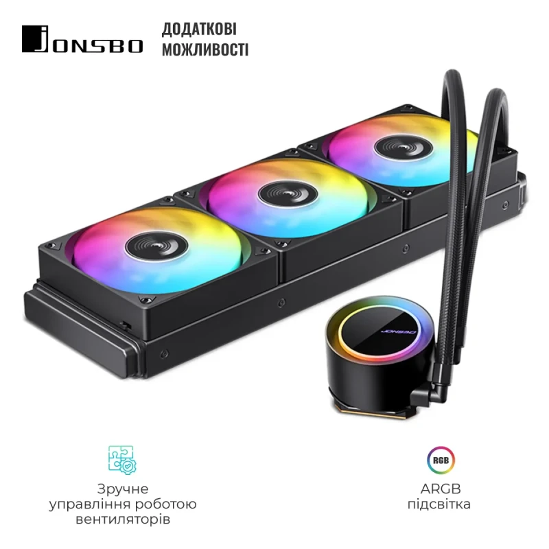 СВО JONSBO TG-360 Black (Intel LGA1700/1200/115X/2011 AMD AM4/AM5/4PIN PWM)
