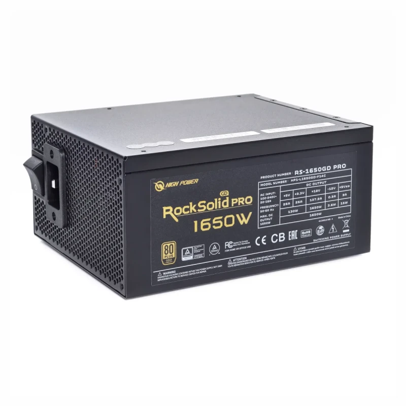 Блок живлення High Power Rock Solid Pro 1650W 80+ GOLD (RS-1650GD PRO)