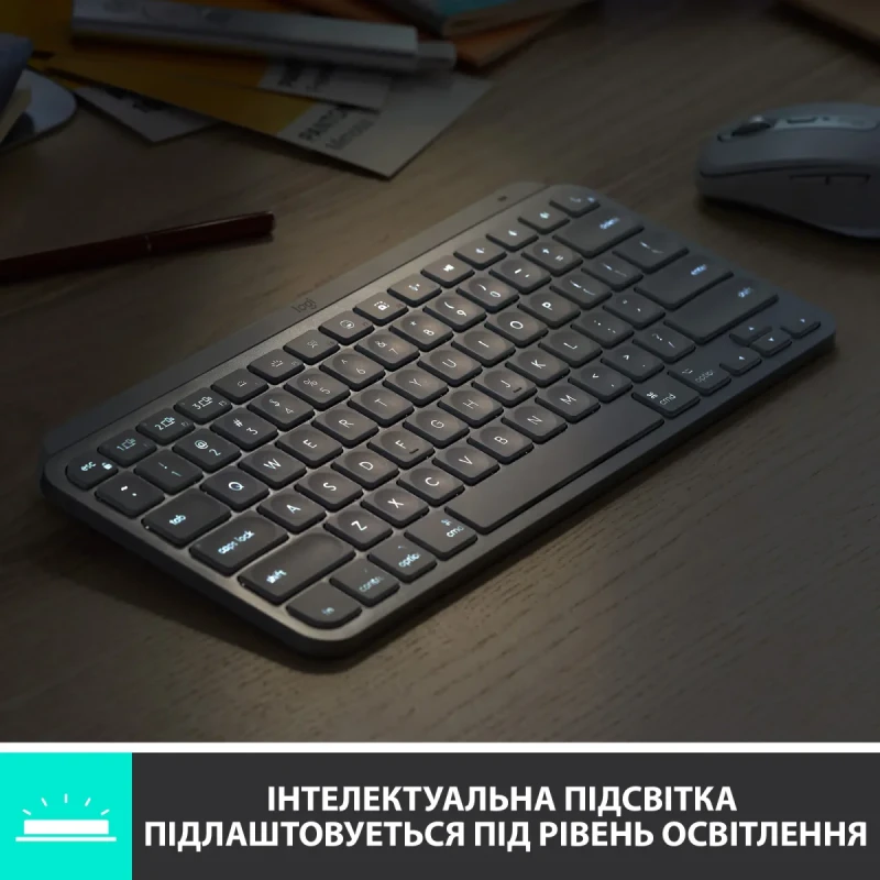 Клавіатура Logitech MX Keys Mini Wireless Illuminated UA Graphite (920-010498)