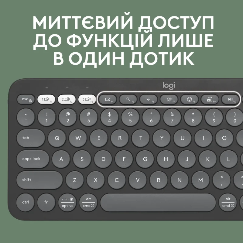 Клавіатура Logitech Pebble Keys 2 K380s Tonal Graphite UA (920-011851)