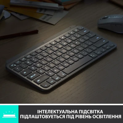 Клавіатура Logitech MX Keys Mini Wireless Illuminated UA Pale Grey (920-010499)
