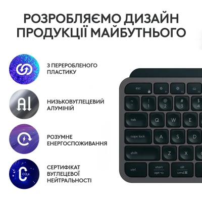 Клавіатура Logitech MX Keys S Plus Palmrest Wireless UA Graphite (920-011589) Клавіатура Logitech MX Keys S Plus Palmrest Wireless UA Graphite (920-011589)